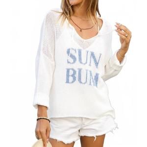 NEW WOODEN SHIPS sun bum sweater in white